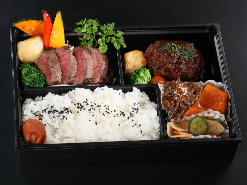 常陸牛ハンバーグ＆ももステーキ弁当